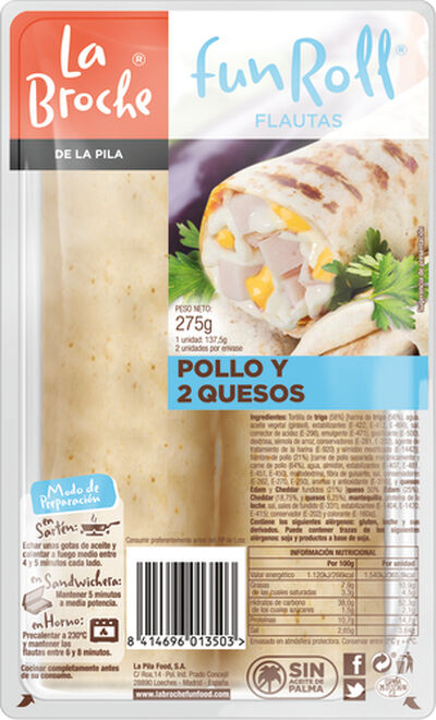 Flautas pollo y queso La Broche 275g