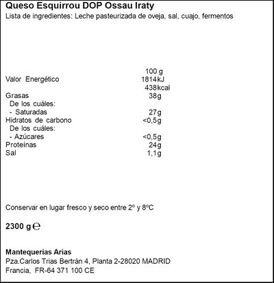 Queso de oveja DOP ossau-iraty Esquirrou