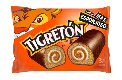 Pastelito Tigret&oacute;n Bimbo chocolate nata y mermelada 3 uds