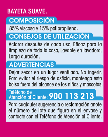 Bayeta Lanta 3 uds suave amarilla multiusos