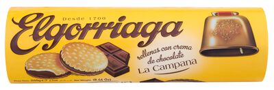 Galleta rellena con crema sabor chocolate Elgorriaga 240g