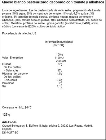 Queso con tomate-albahaca Castello 125g
