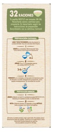 Alimento infantil papilla sin az&uacute;car a&ntilde;adido 8 cereales Nestl&eacute; 480g