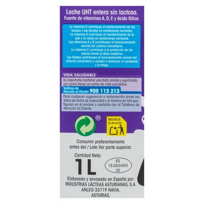 Leche sin lactosa Alipende 1l entera