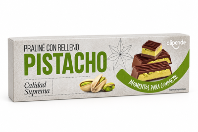 Praliné de chocolate con leche y relleno de pistacho Alipende 150g