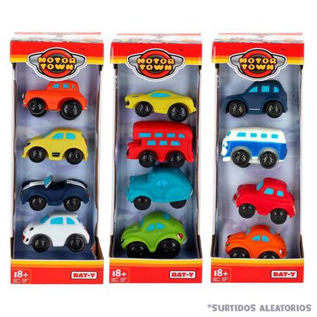 Coche de juguete blanditos Pack 4 surtido