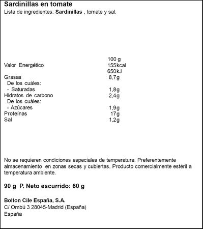Sardinillas en tomate Cuca 60g