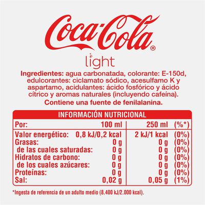 Refresco cola Coca-Cola botella 2l light