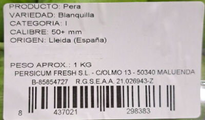 Pera de agua bandeja 1kg