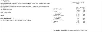Tomate frito Hida 340g estilo casero