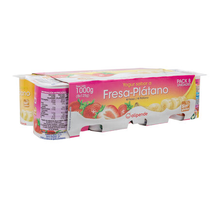 Yogur Alipende pack 8 fresa plátano