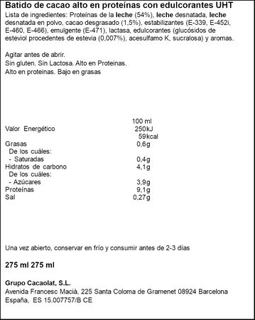 Batido Cacaolat 275 ml High Protein