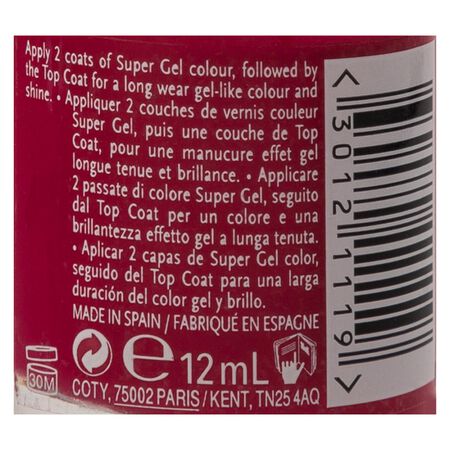 Pintauñas Rimmel Super Gel 024 red ginger