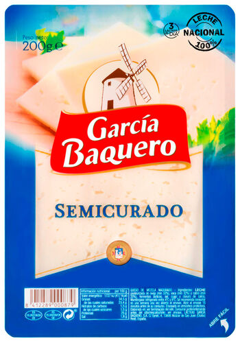 Queso semicurado en lonchas García Baquero 200g