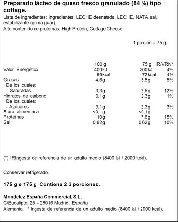 Queso cottage con textura suave Philadelphia 175g