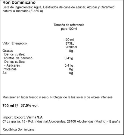 Ron añejo Barceló 70cl