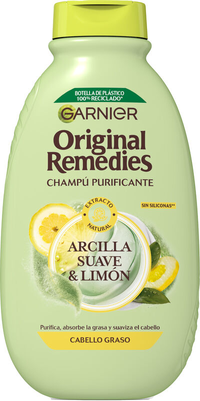 Champú purificante Garnier Original Remedies 400ml arcilla suave y limon