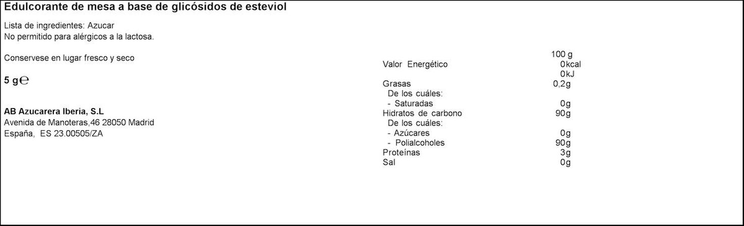 Edulcorante en comprimidos truvia stevia 100u