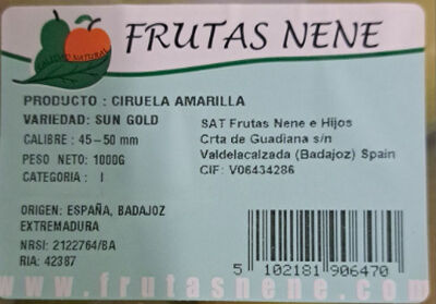 Ciruela amarilla bandeja 1kg