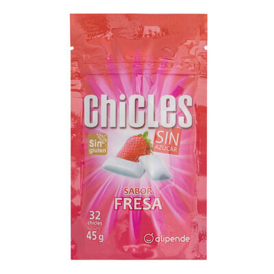 Chicles fresa s/gluten s/az&uacute;car Alipende 45g