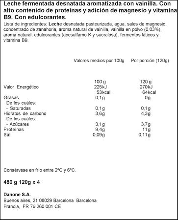 Yopro proteína Danone pack 4 sabor vainilla