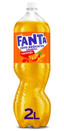 Refresco naranja Fanta botella 2l zero azúcares