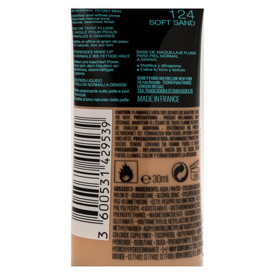 Base de maquillaje Maybelline Fit Me! Matte + Poreless 124