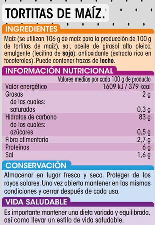 Tortitas de maíz Alipende 130g