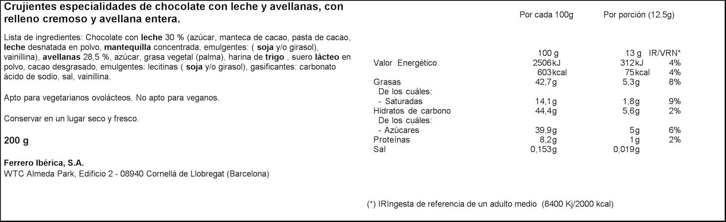 Bombón Ferrero Rocher 16u