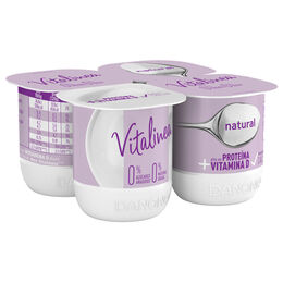 Yogur desnatado Vitalinea pack 4 natural 4 ud