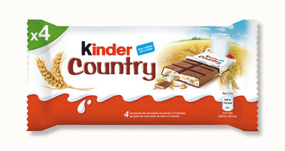 Chocolatina Kinder Country pack de 4 unidades 94g