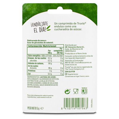 Edulcorante en comprimidos truvia stevia 100u