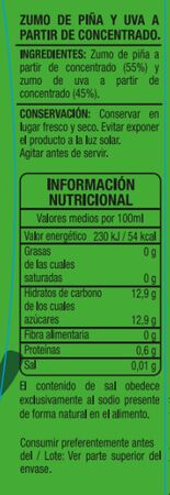 Zumo de pi&ntilde;a y uva Alipende pack 6