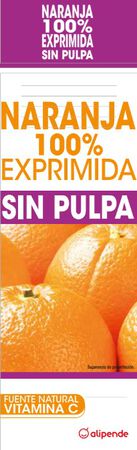 Zumo de naranja 100% exprimida sin pulpa Alipende 1L