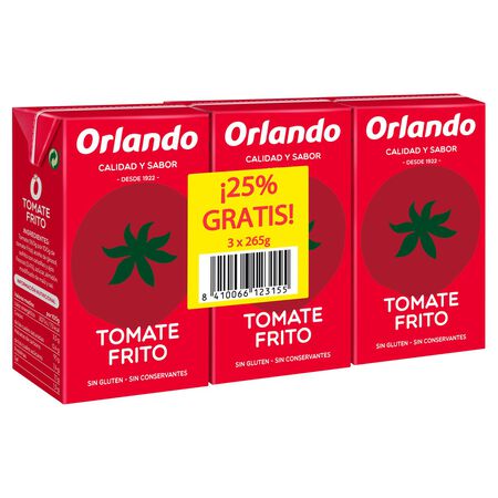 Tomate frito sin gluten Orlando pack 3 con abre facil