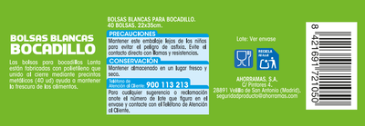 Bolsas para bocadillos Lanta 40 uds