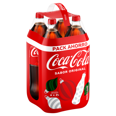 Refresco cola Coca-Cola botella 2l pack 4