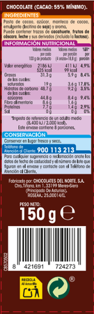 Chocolate puro sin gluten Alipende 150g