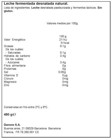 Skyr Alto En Proteina Danone 480G Natural