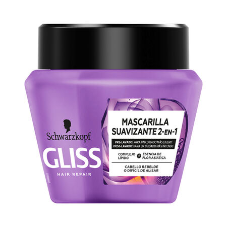 Mascarilla capilar alisadora Gliss 300ml liso asiático