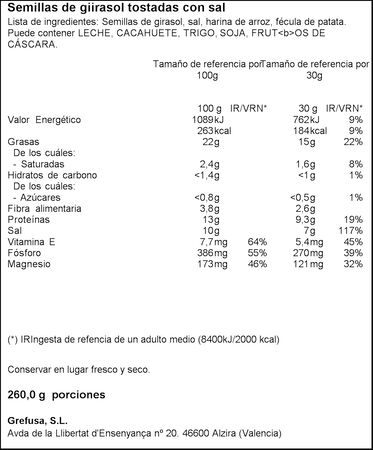 Pipas "G" con sal Grefusa 260g
