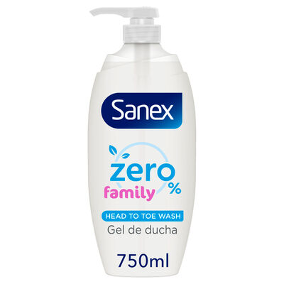 Gel de ducha o baño Sanex Zero% Family para los adultos y niños 750ml