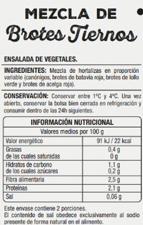 Ensalada brotes tiernos mezcla Alipende 100g