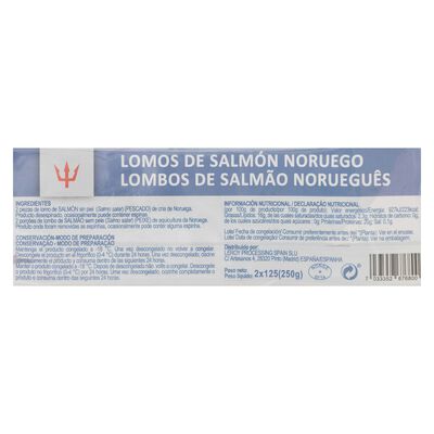 Salmón noruego Poseidón en lomos 250g