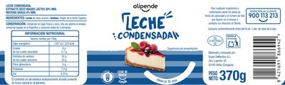 Leche condensada en lata 370g Alipende
