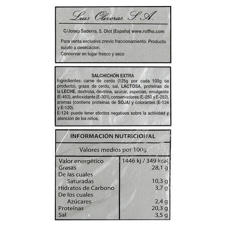 Salchichón extra Oliveras