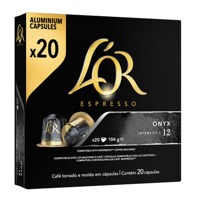 Caf&eacute; expresso intensidad 12 Onyx L&acute;or 20 c&aacute;psulas
