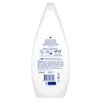 Gel de ducha Dove 720ml hidratante 0% sulfato