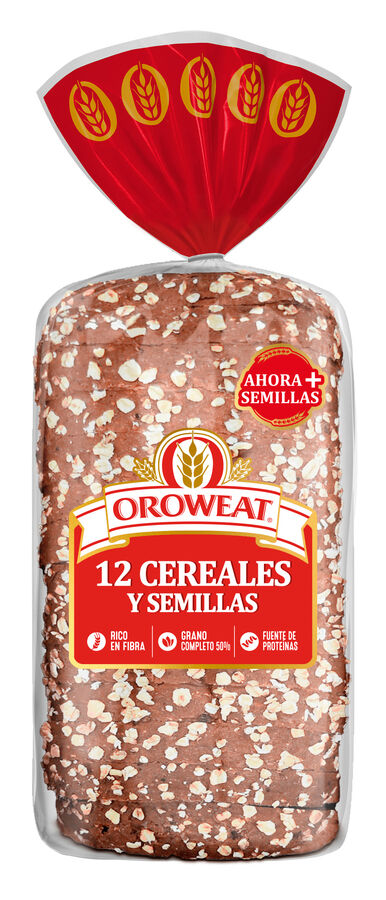 Pan de molde Oroweat 12 cereales y semillas 550g