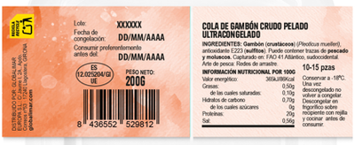 Cola de gamb&oacute;n crudo pelado 200g